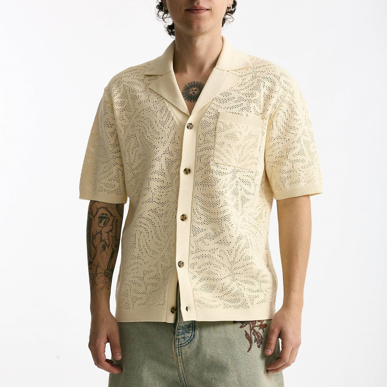 Polo camicia in cotone panna men Drôle de monsieur - 6