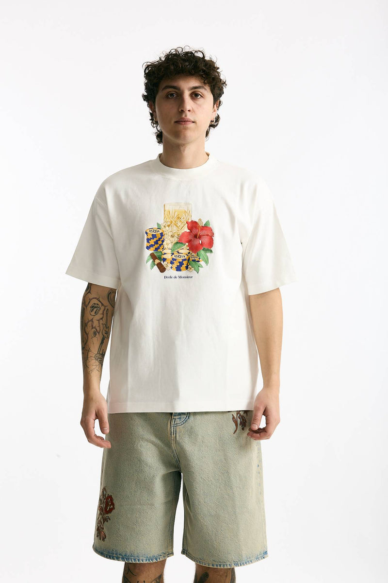 T-shirt in cotone bianco men Drôle de monsieur - 1