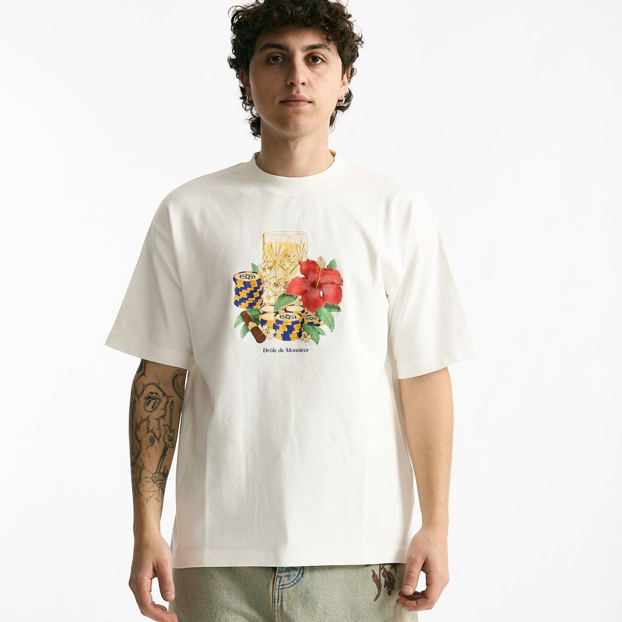 T-shirt in cotone bianco men Drôle de monsieur - 6