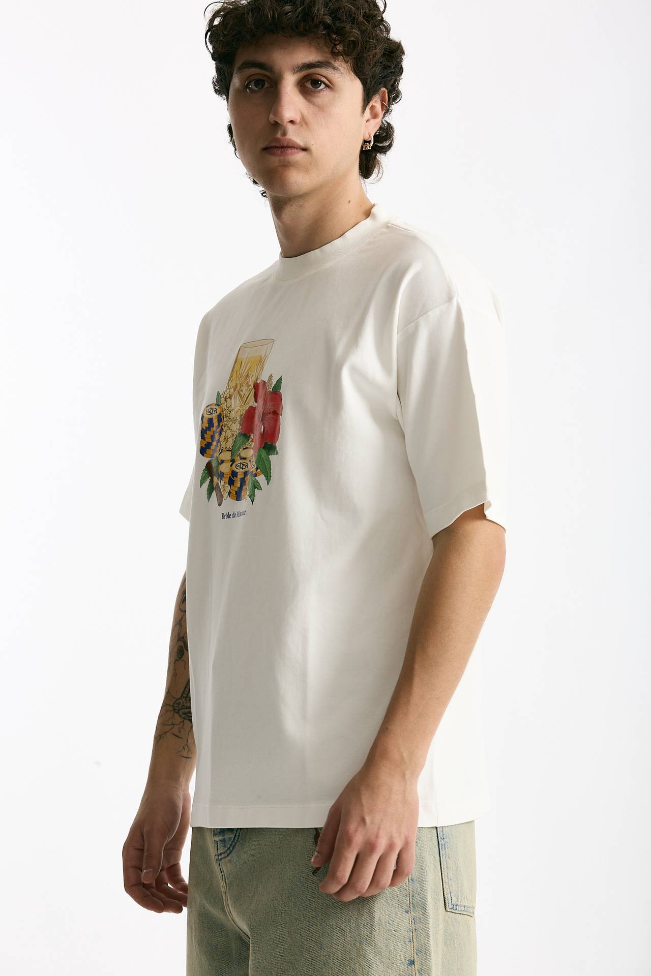 T-shirt in cotone bianco men Drôle de monsieur - 4