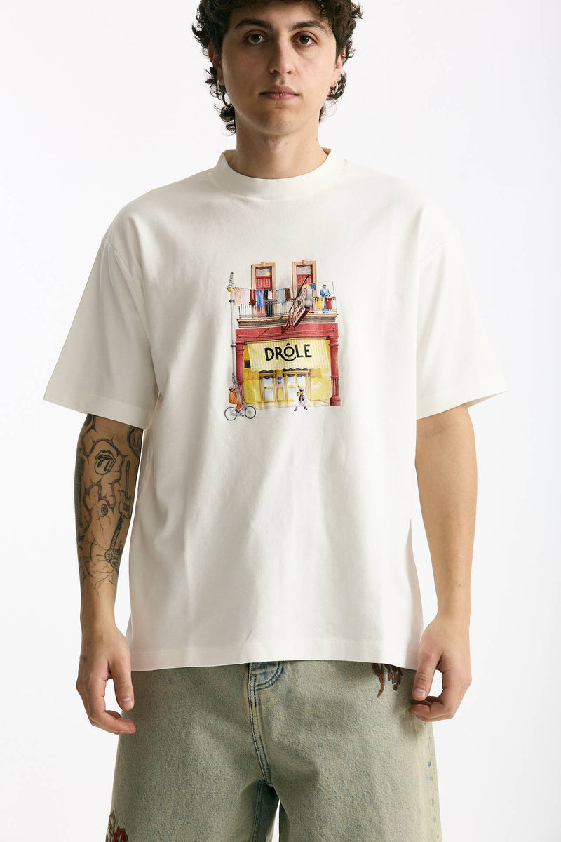 T-shirt in cotone bianco men Drôle de monsieur - 1
