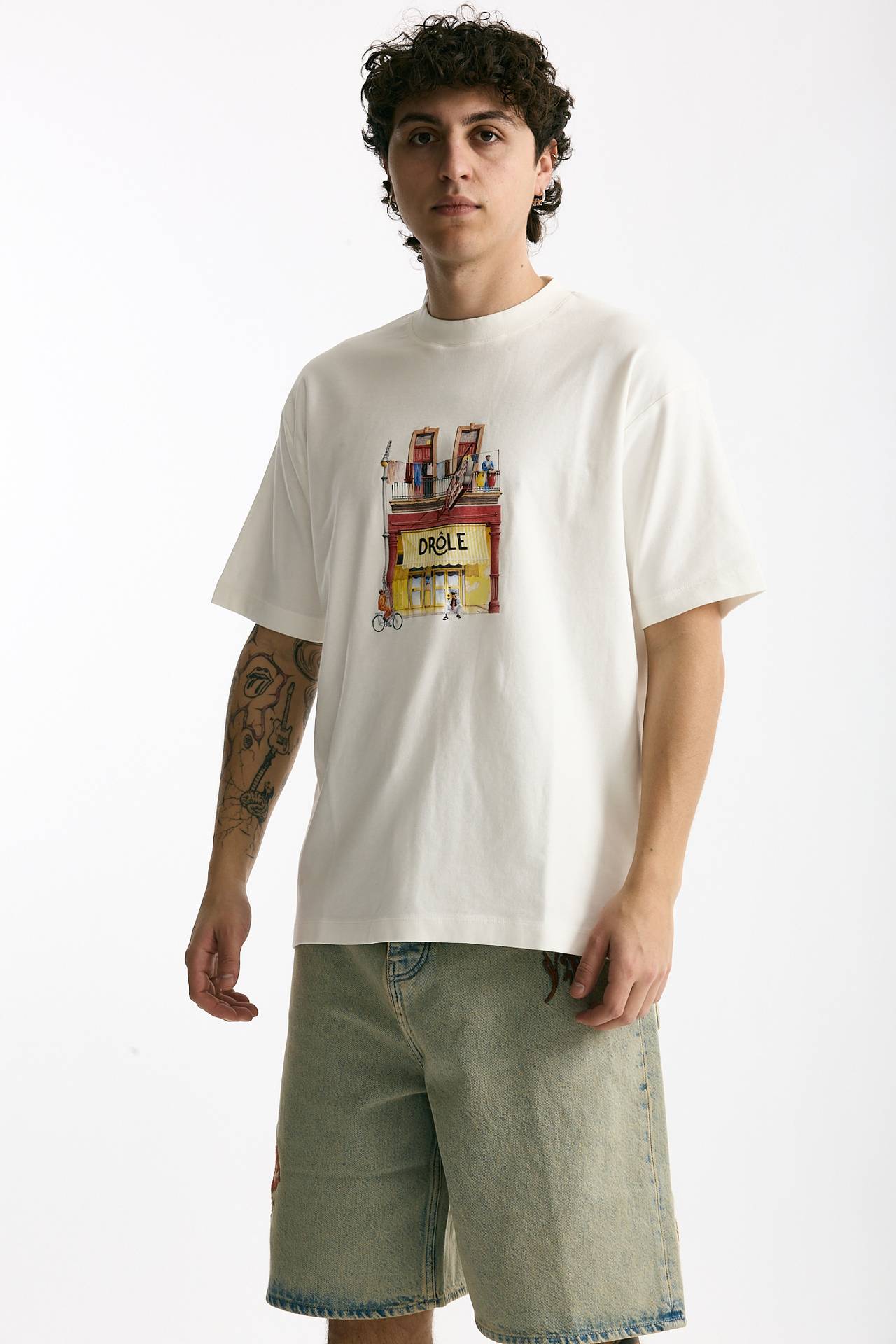 T-shirt in cotone bianco men Drôle de monsieur - 4