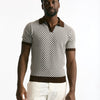Polo in cotone e lino fantasia bianco e moro men Drumohr - 6