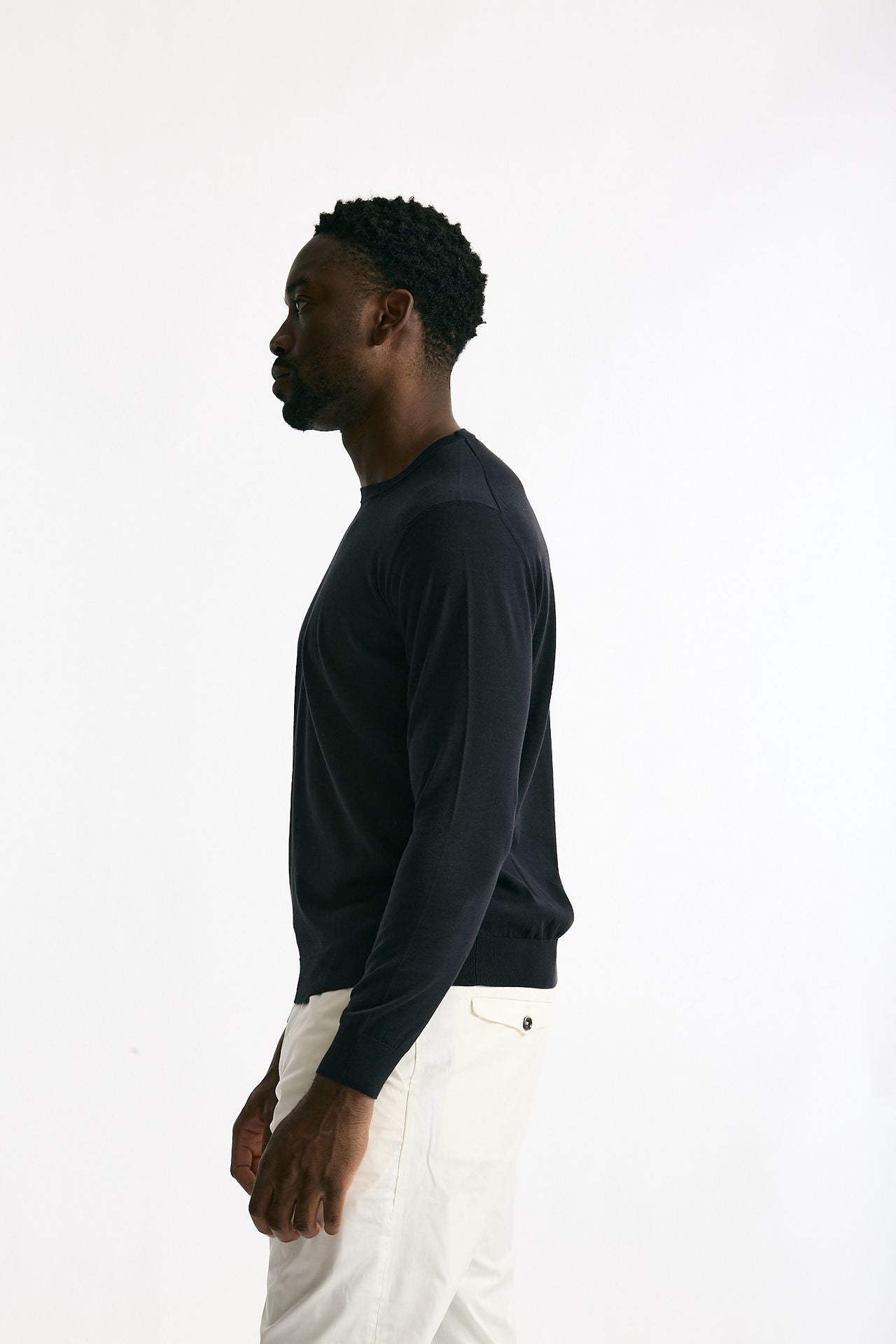 Maglia girocollo in cotone blu men Drumohr - 2