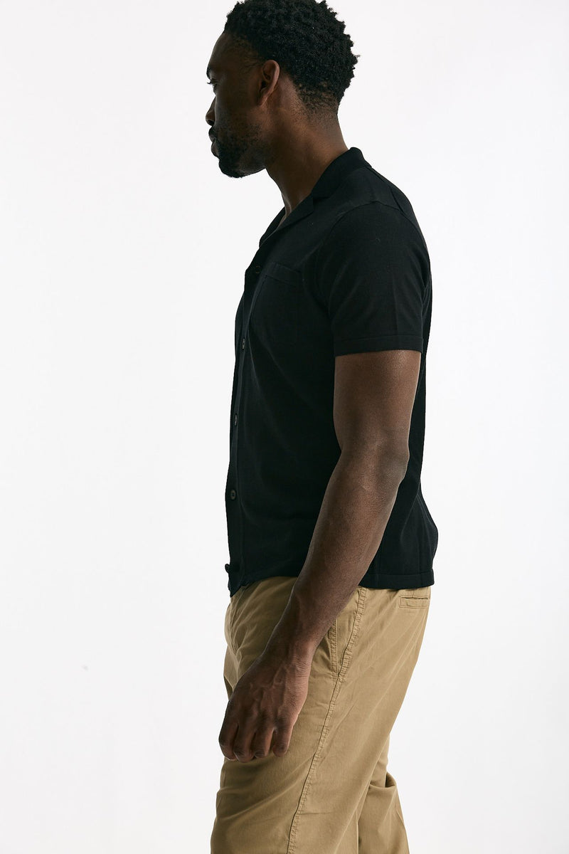 Cardigan mezza manica in cotone nero men Drumohr - 3