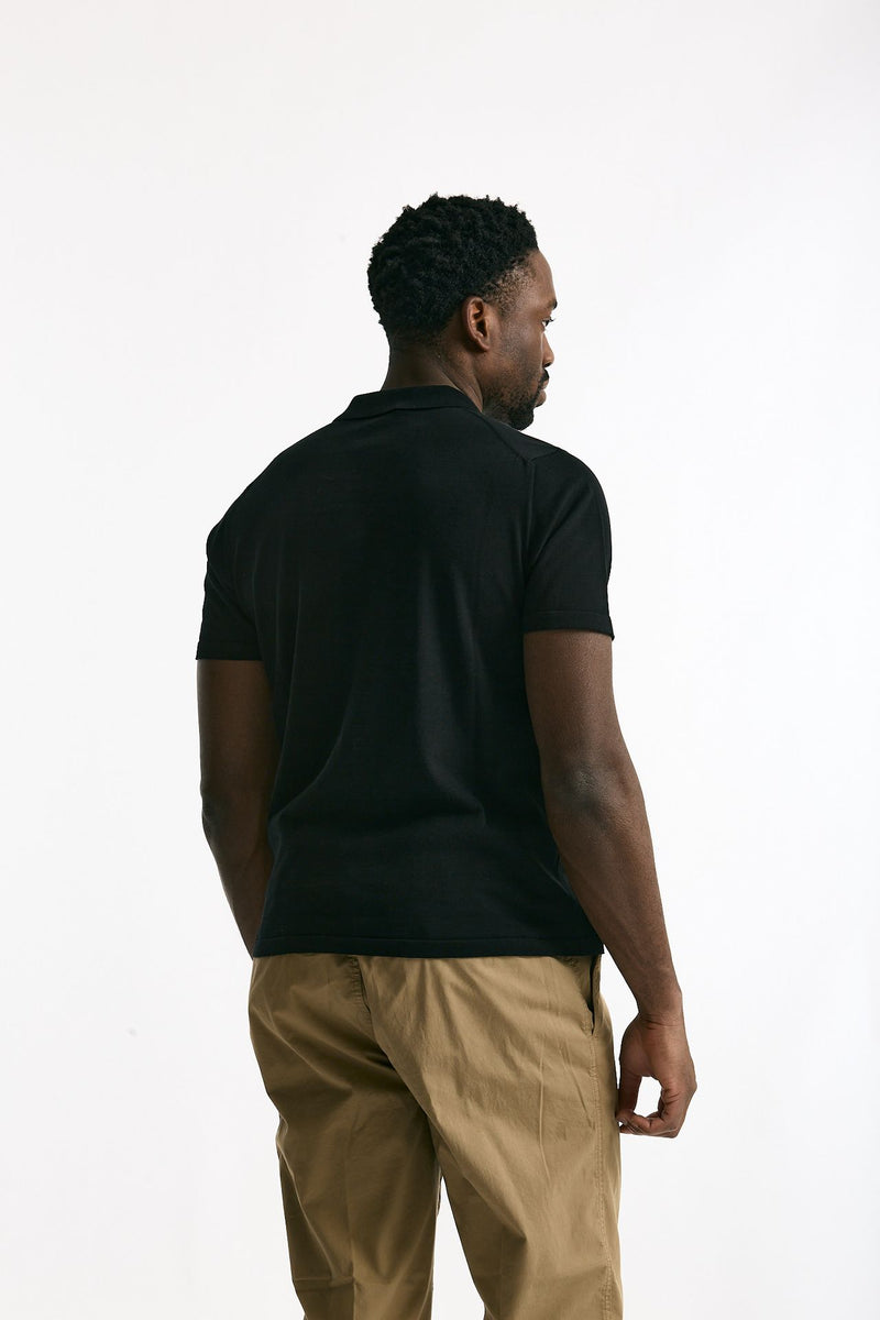 Cardigan mezza manica in cotone nero men Drumohr - 4