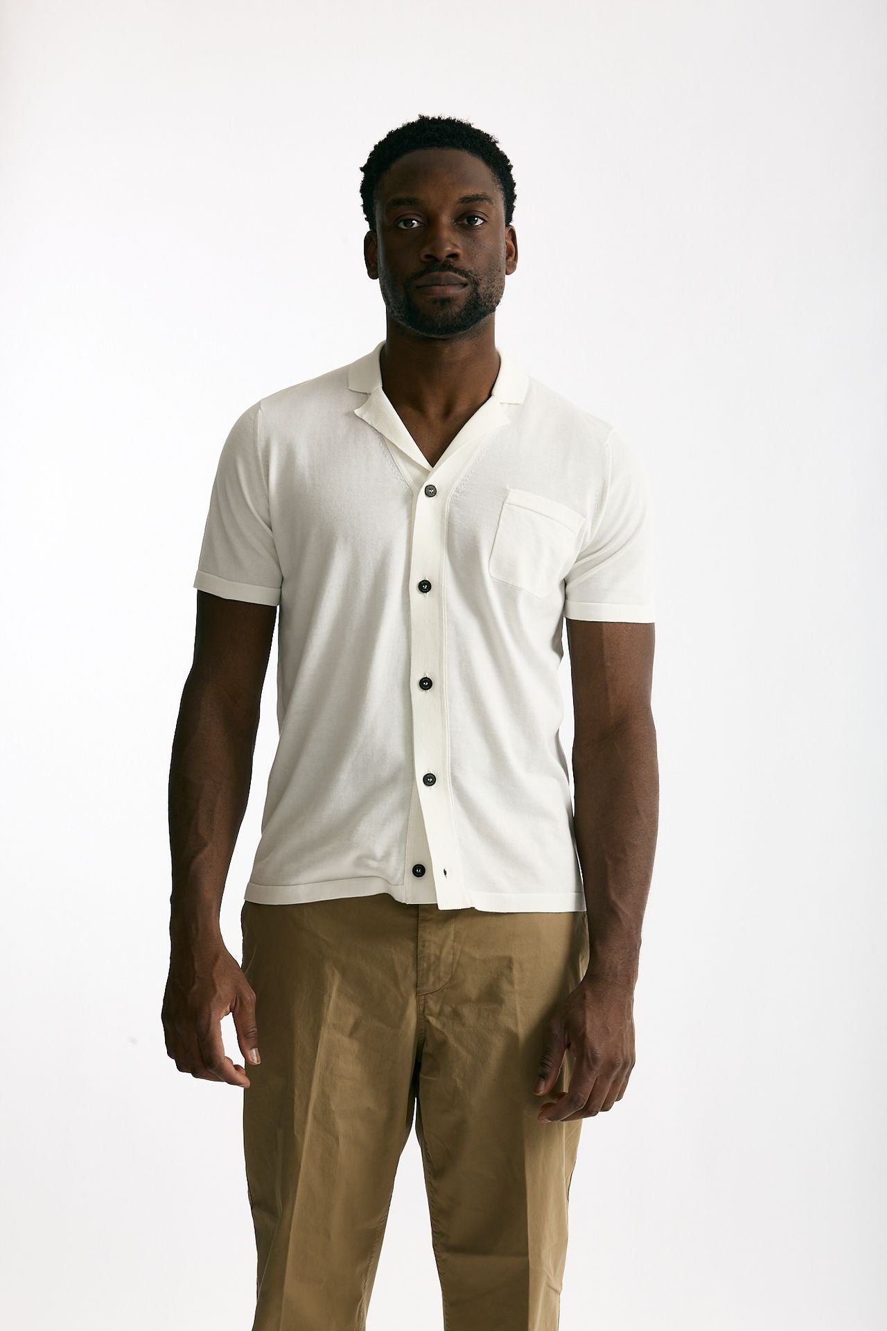 Cardigan mezza manica in cotone bianco men Drumohr - 1