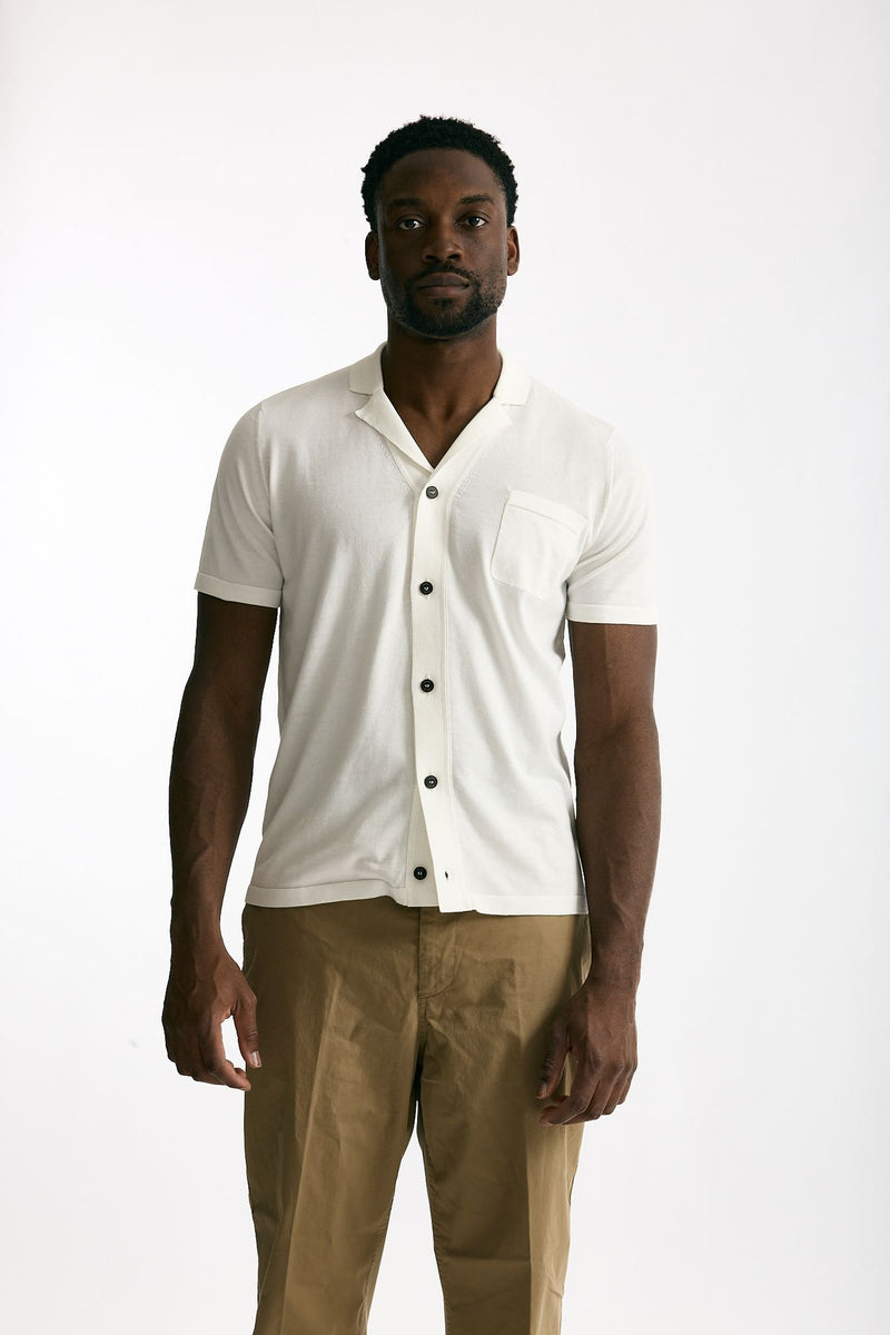 Cardigan mezza manica in cotone bianco men Drumohr - 1