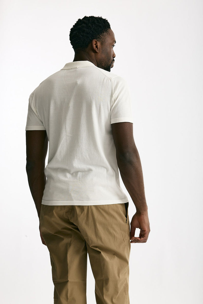 Cardigan mezza manica in cotone bianco men Drumohr - 3