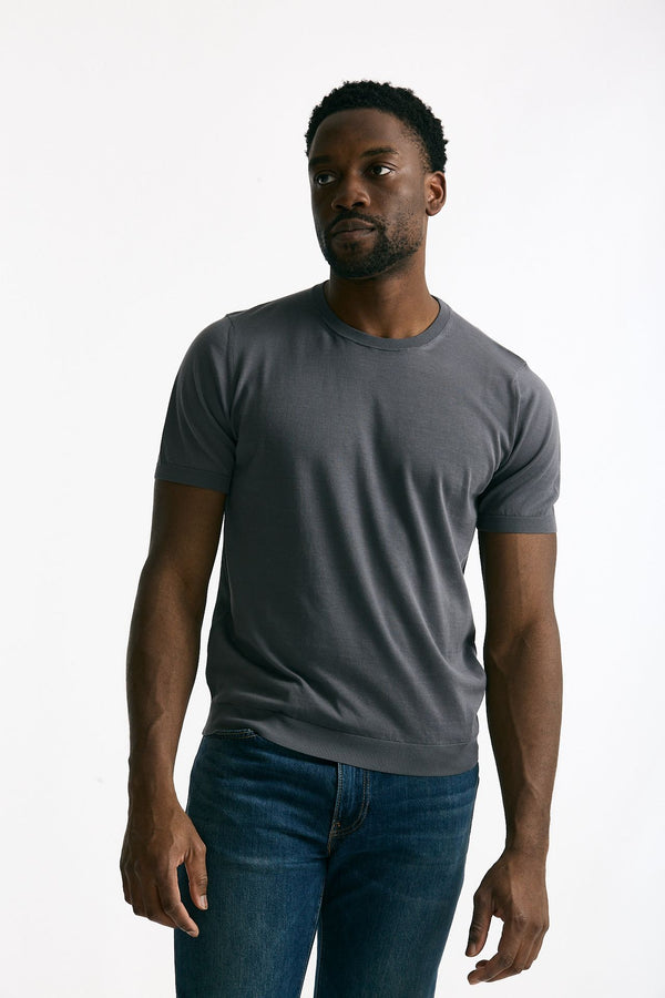 T-shirt in cotone grigio men Drumohr