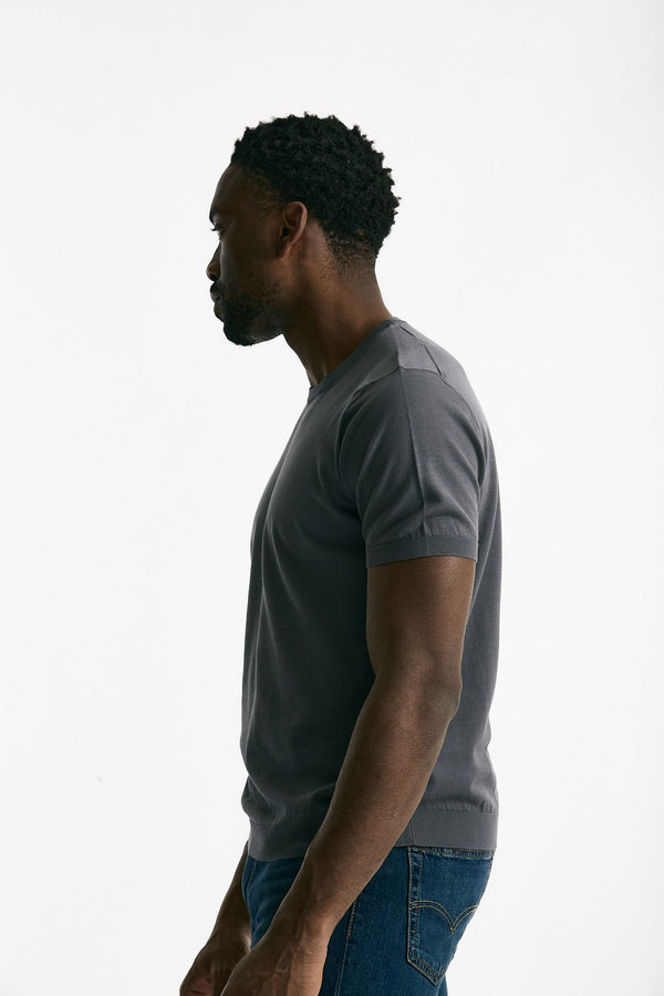T-shirt in cotone grigio men Drumohr
