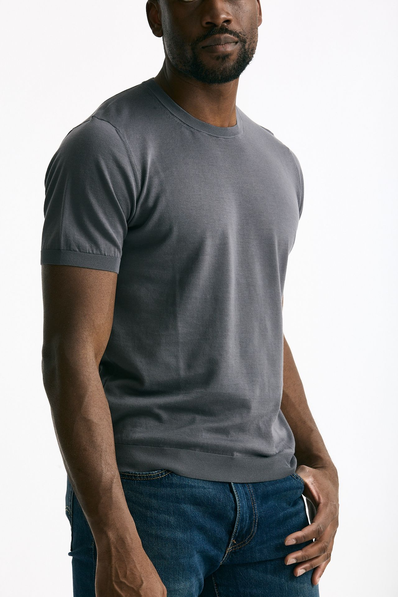 T-shirt in cotone grigio men Drumohr - 4