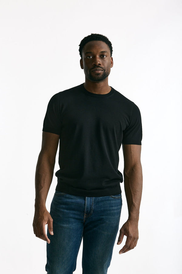 T-shirt in cotone nero men Drumohr