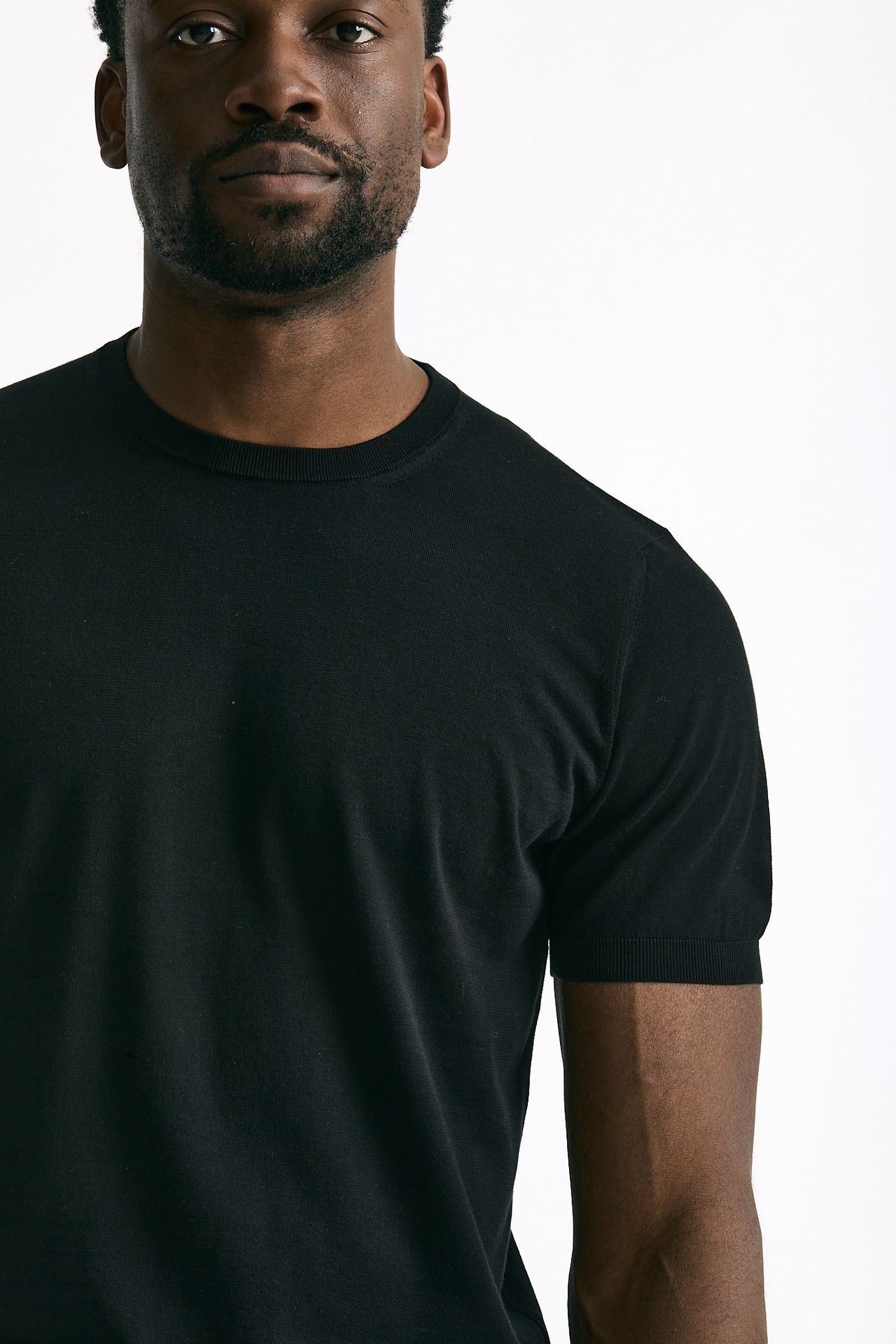 T-shirt in cotone nero men Drumohr - 5