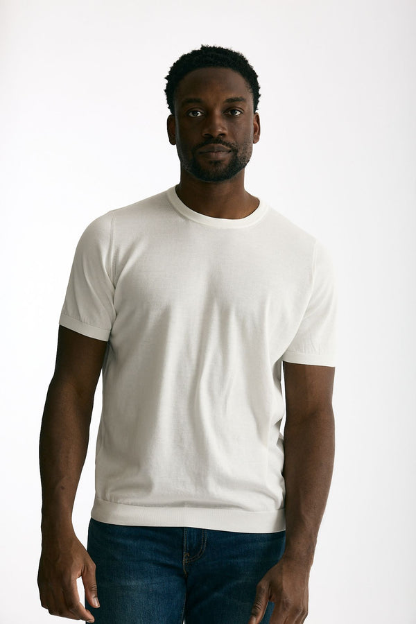T-shirt in cotone bianco men Drumohr