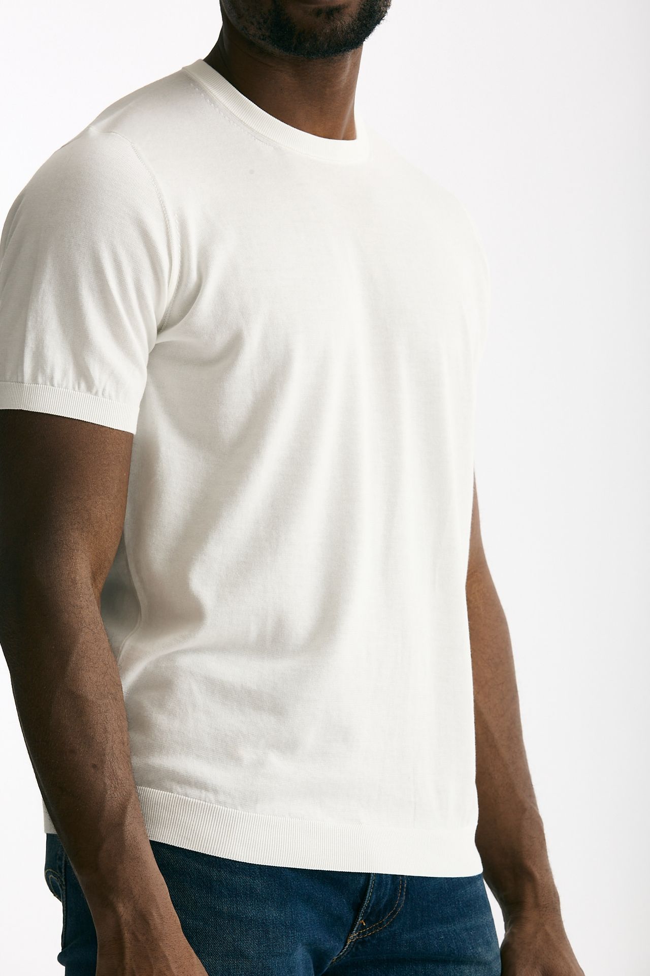 T-shirt in cotone bianco men Drumohr - 4
