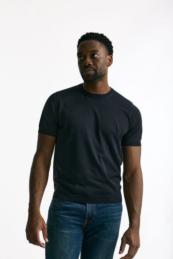 T-shirt in cotone blu men Drumohr