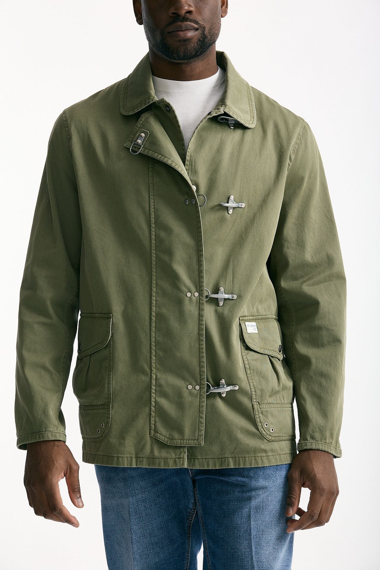 Giubbino in cotone twill lavato verde men Fay - 5