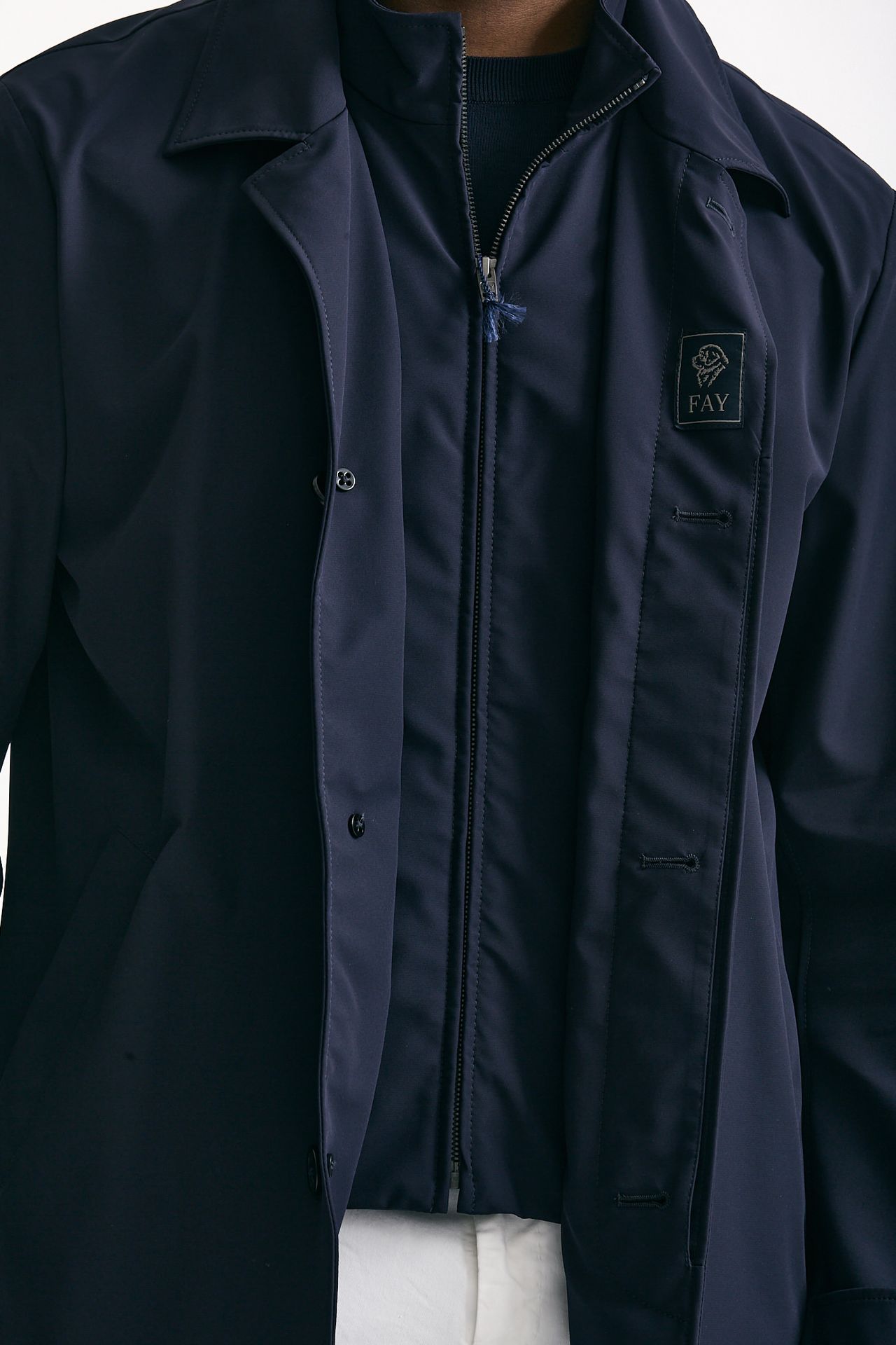 Soprabito in nylon stretch blu men Fay - 5