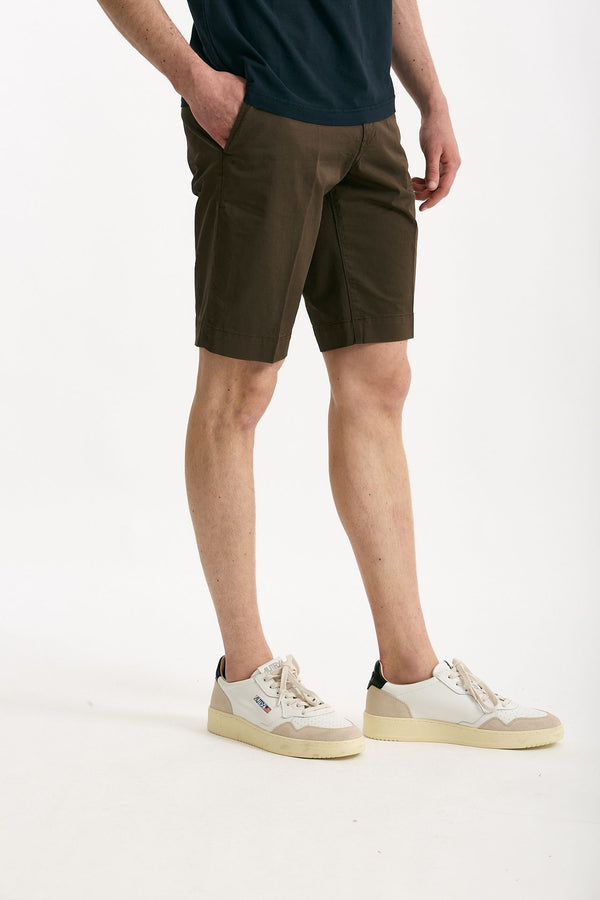 Bermuda in cotone stretch marrone men Fay