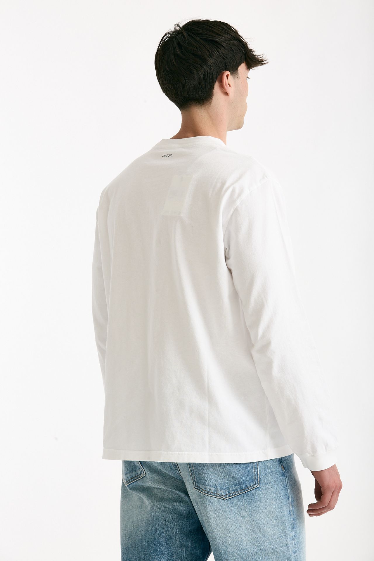 T-shirt in cotone bianco men Grifoni - 3