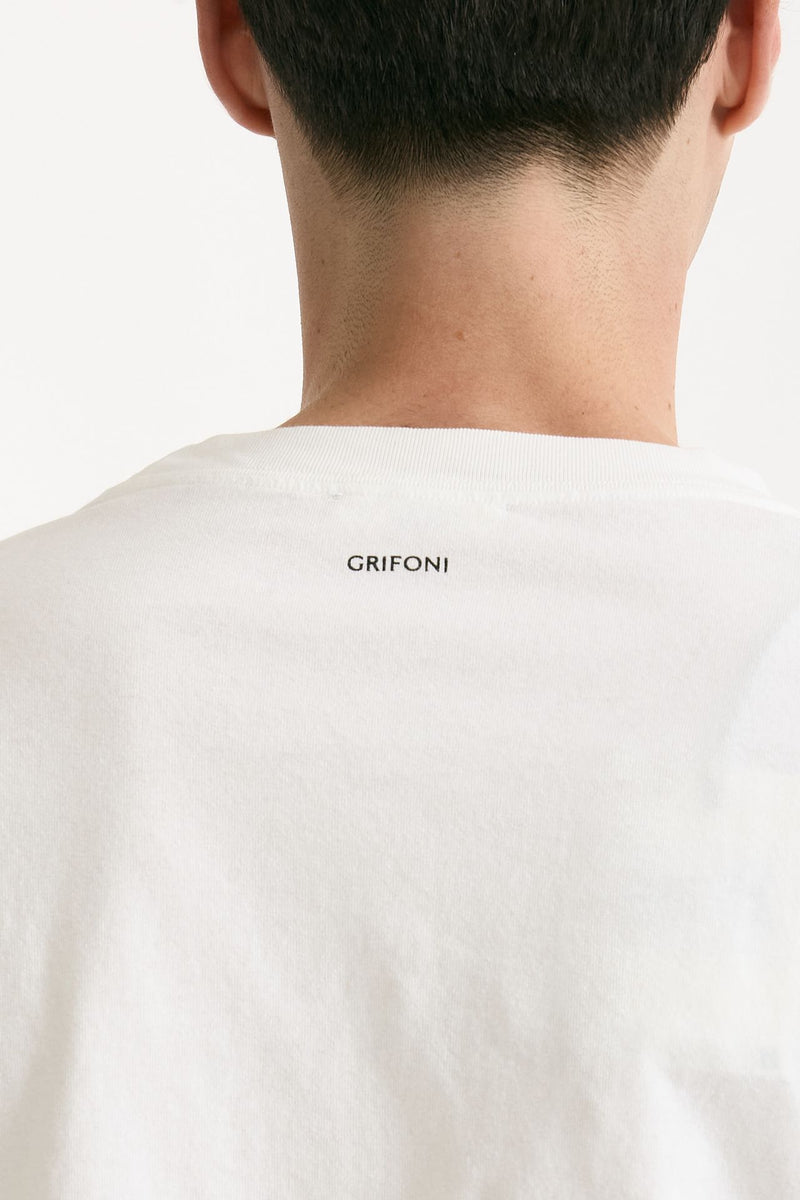 T-shirt in cotone bianco men Grifoni - 5