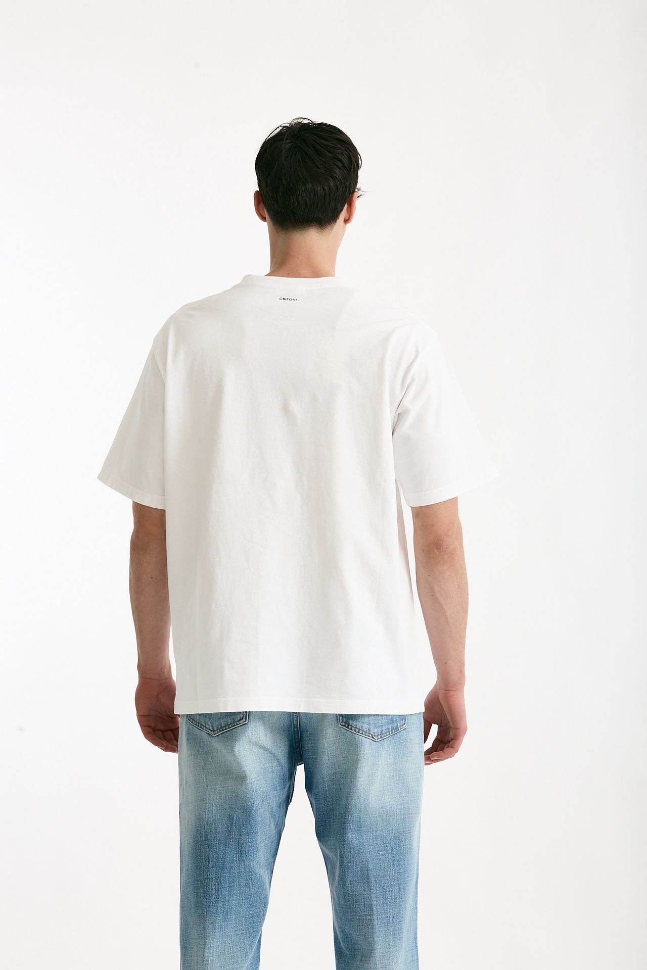 T-shirt in cotone “doppio” bianco men Grifoni - 3