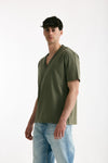 T-shirt Scollo a V verde militare men Grifoni - 1