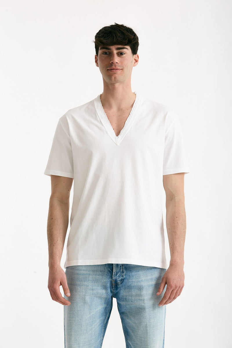 T-shirt Scollo a V bianco men Grifoni - 2