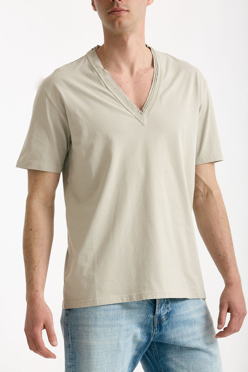 T-shirt Scollo a V beige men Grifoni - 1