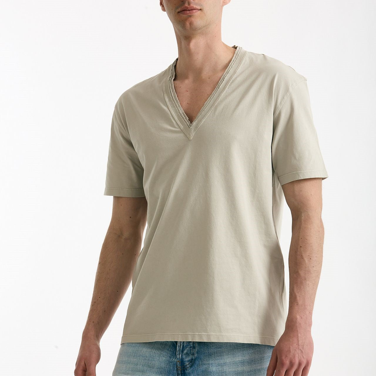 T-shirt Scollo a V beige men Grifoni - 7