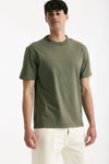 T-shirt girocollo in cotone verde militare men Grifoni - 3