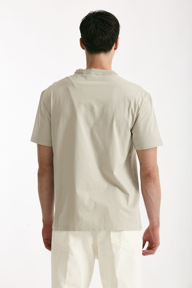 T-shirt girocollo in cotone beige men Grifoni - 3