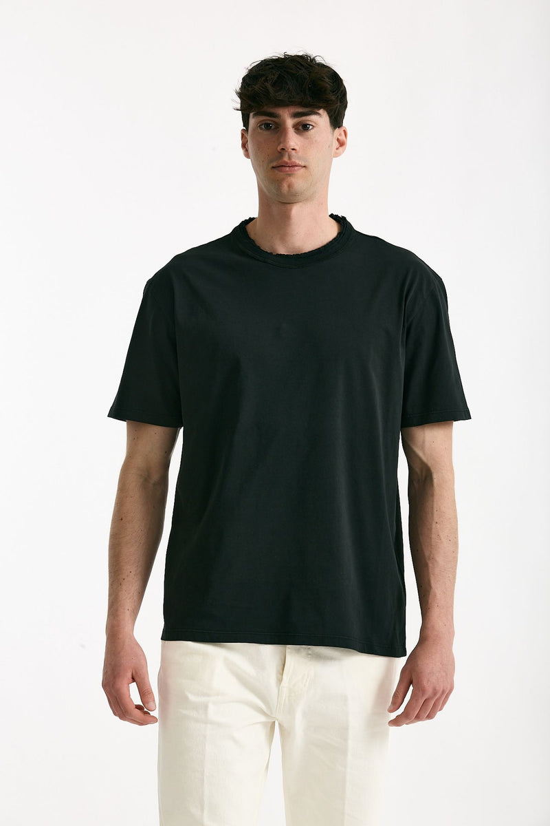 T-shirt girocollo in cotone nero men Grifoni - 2