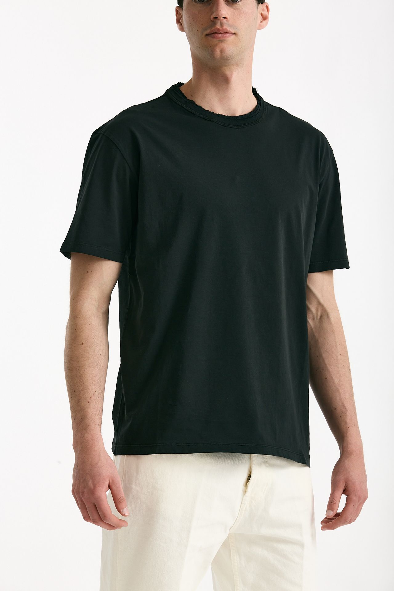 T-shirt girocollo in cotone nero men Grifoni - 3