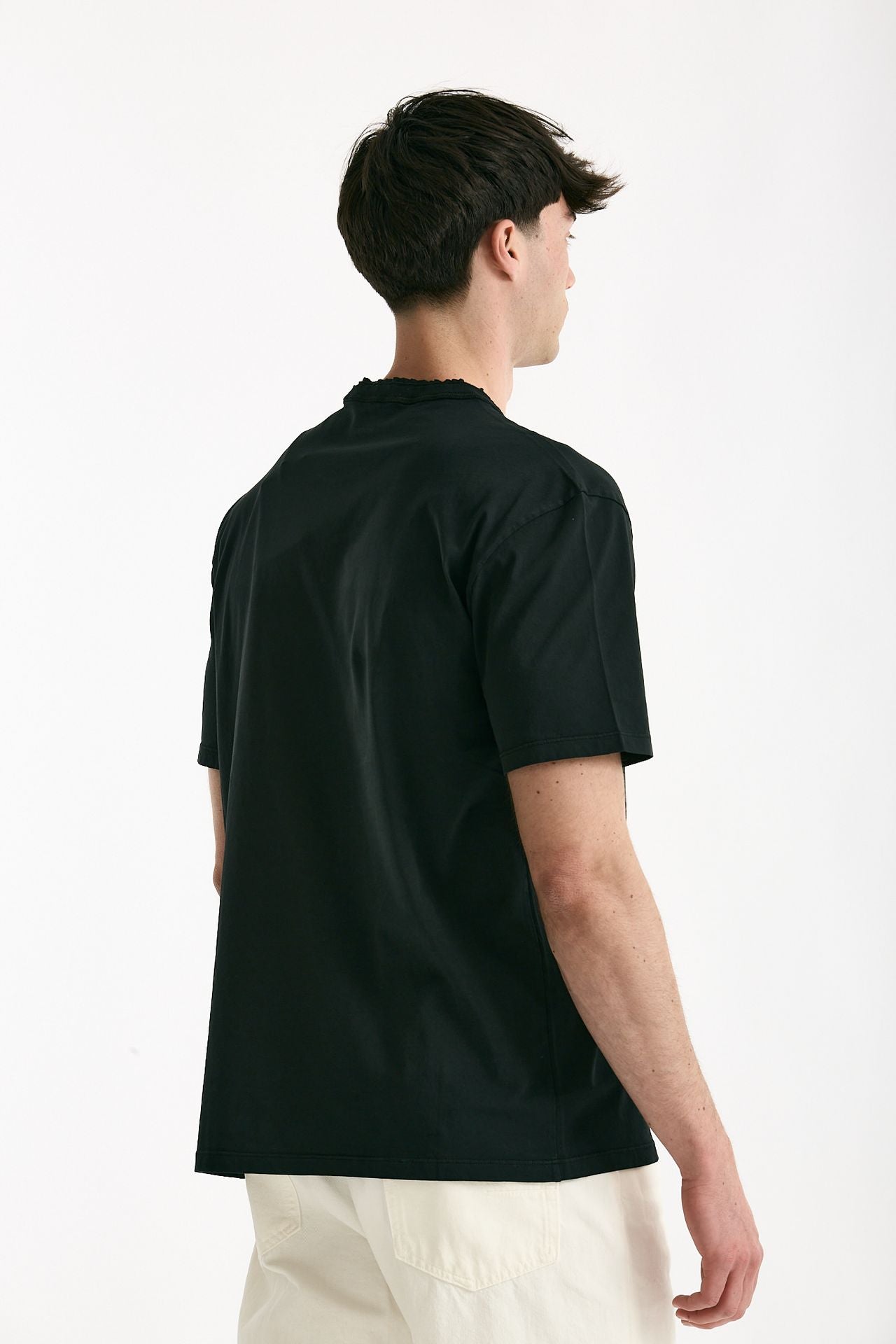 T-shirt girocollo in cotone nero men Grifoni - 4