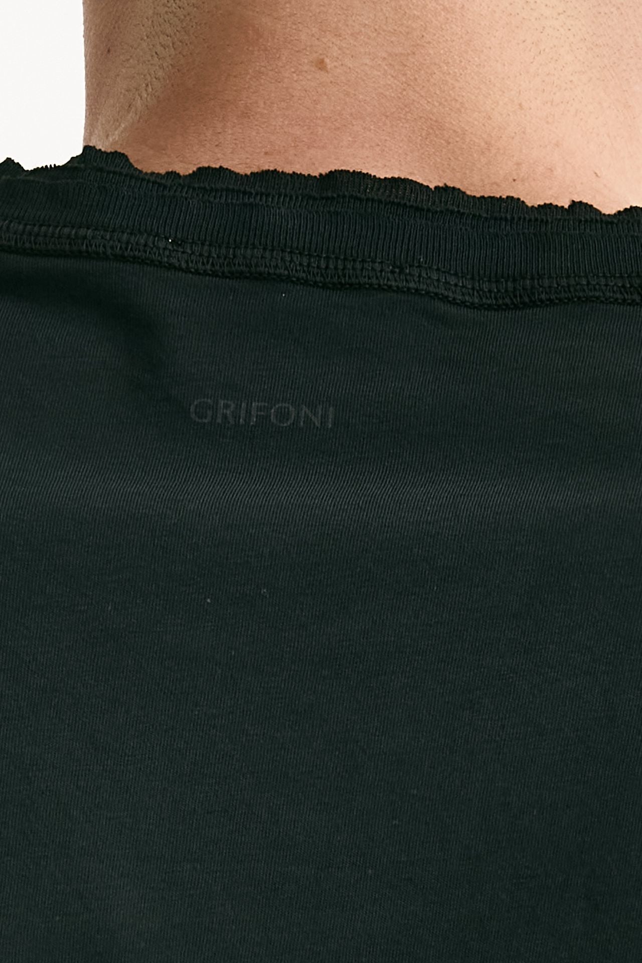 T-shirt girocollo in cotone nero men Grifoni - 6