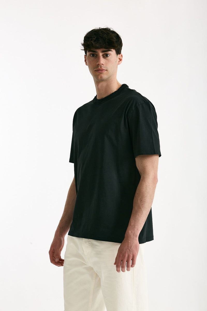 T-shirt girocollo in cotone nero men Grifoni - 1
