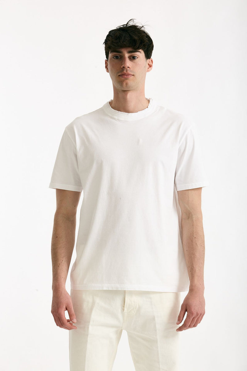 T-shirt Girocollo in cotone bianco men Grifoni - 2