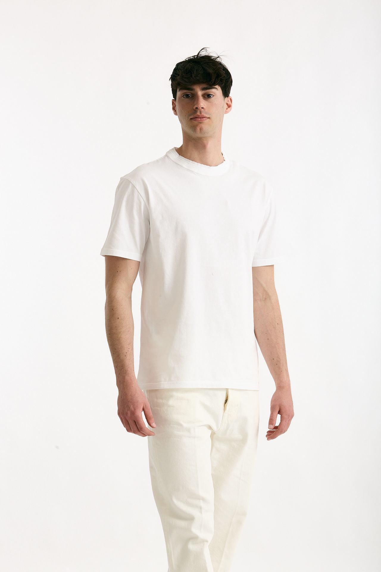 T-shirt Girocollo in cotone bianco men Grifoni - 1