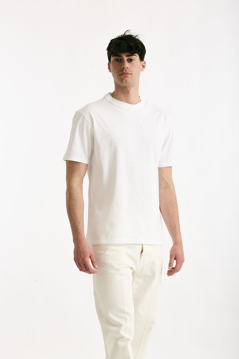 T-shirt Girocollo in cotone bianco men Grifoni - 1