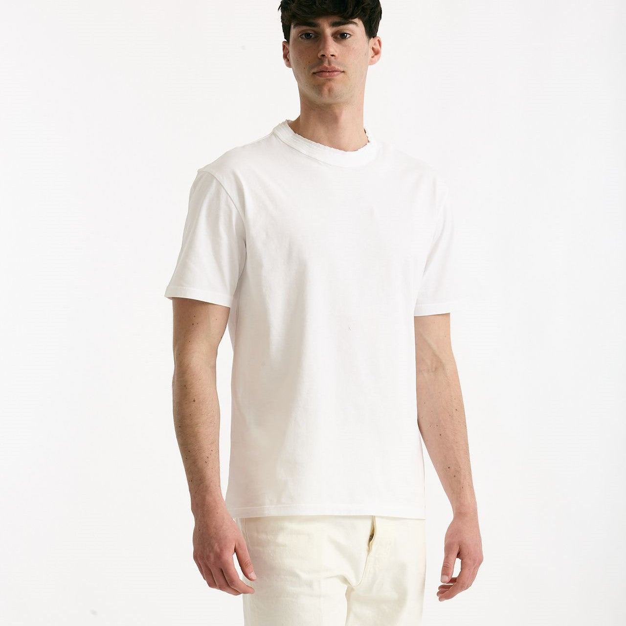 T-shirt Girocollo in cotone bianco men Grifoni - 7