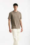 T-shirt Girocollo in cotone tortora men Grifoni - 1