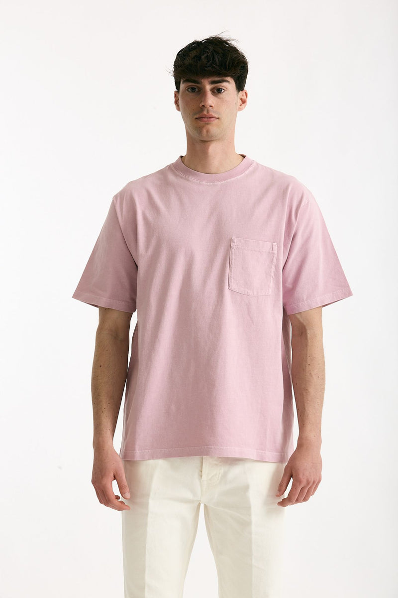 T-shirt in cotone “doppio” rosa men Grifoni - 2