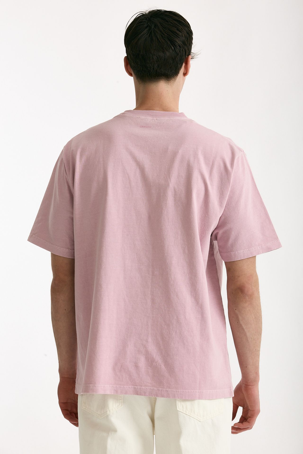 T-shirt in cotone “doppio” rosa men Grifoni - 5