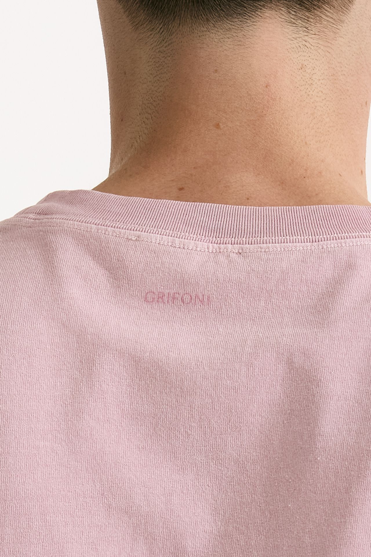 T-shirt in cotone “doppio” rosa men Grifoni - 6