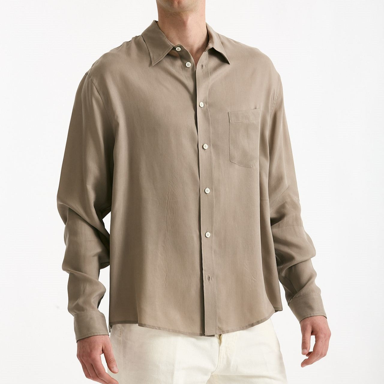 Camicia in cupro cammello men Grifoni - 6
