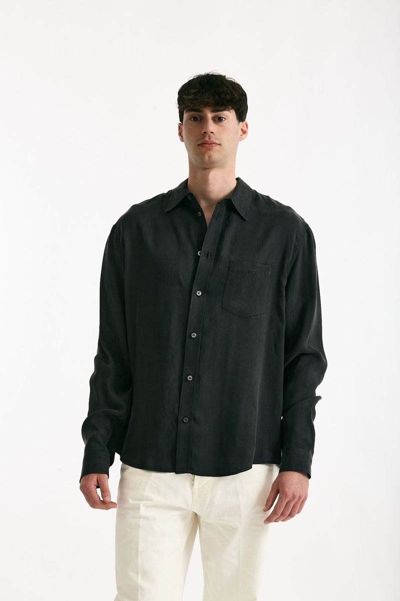 Camicia in cupro nero men Grifoni - 1