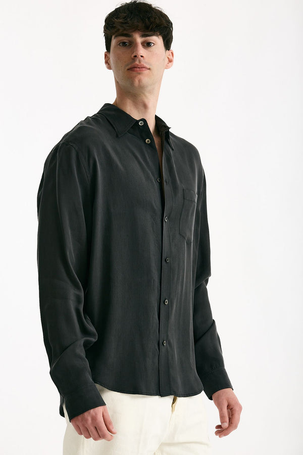Camicia in cupro nero men Grifoni