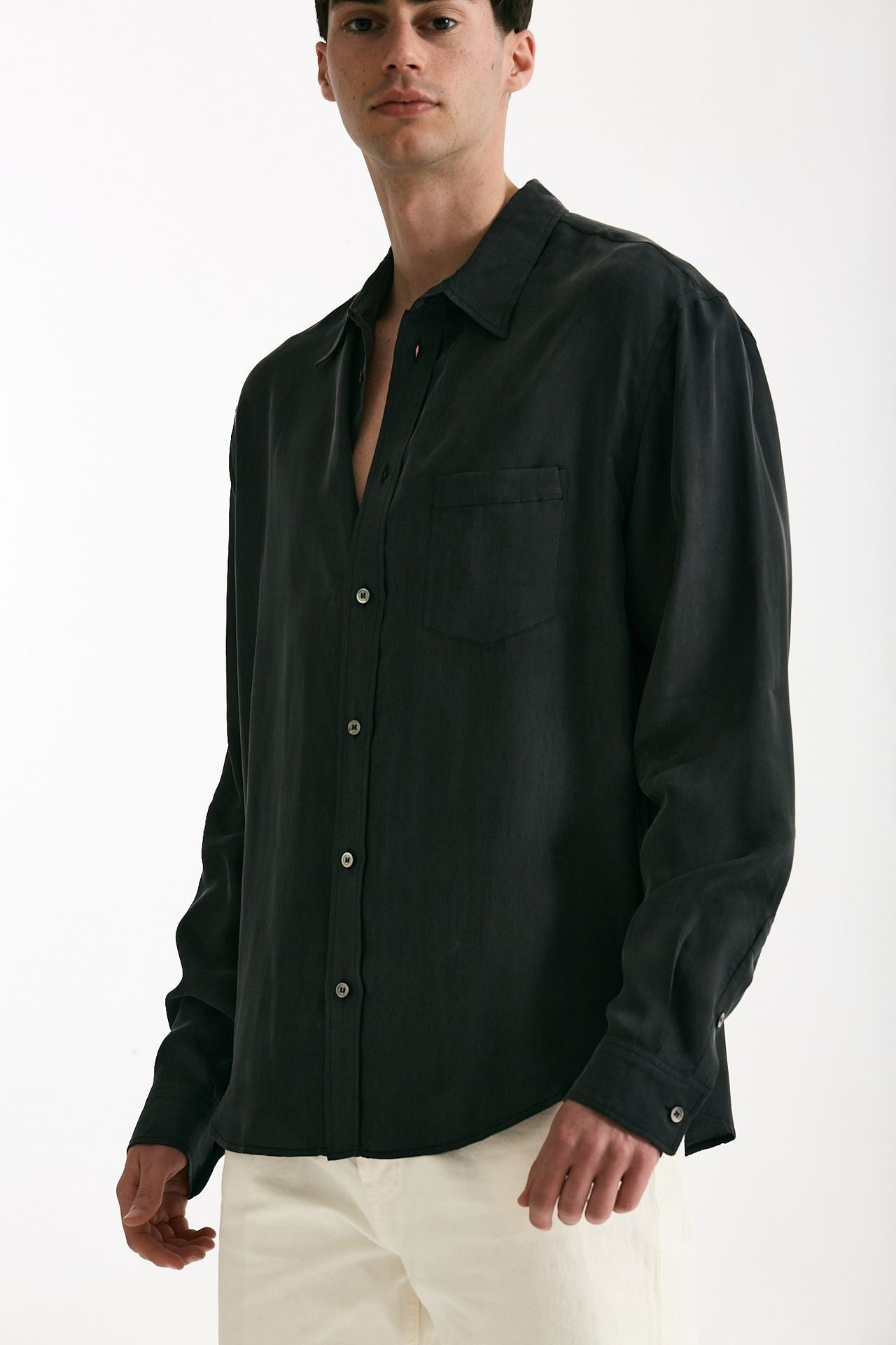 Camicia in cupro nero men Grifoni - 4